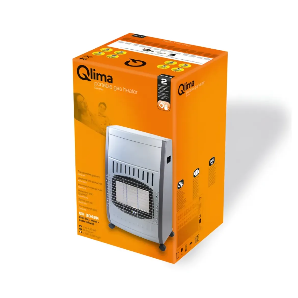 Stufa a Gas Infrarossi 4.2 Kw Portatile 3 Livelli con Regolatore Nero