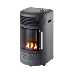 Stufa a Gas 3.4kW Infrarossi Effetto Camino Catalitica Fiamma Vera
