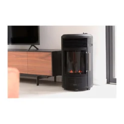 Stufa a Gas 3.4kW Infrarossi Effetto Camino Catalitica Fiamma Vera