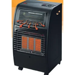 Stufa a Infrarossi Gas 4200W da Soggiorno Turboventilata Nero