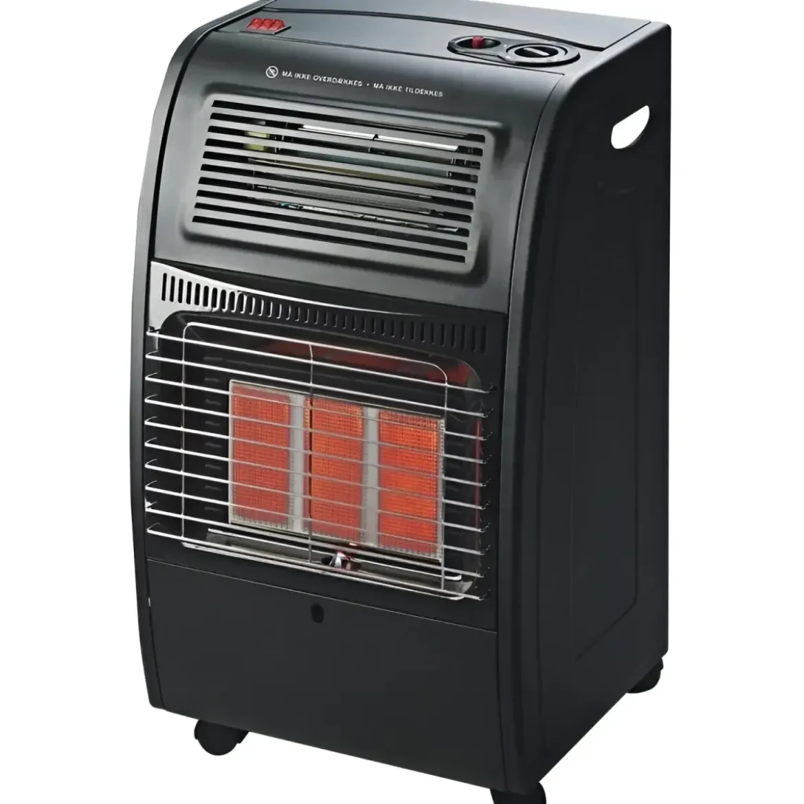 Stufa a Infrarossi Gas 4200W da Soggiorno Turboventilata Nero