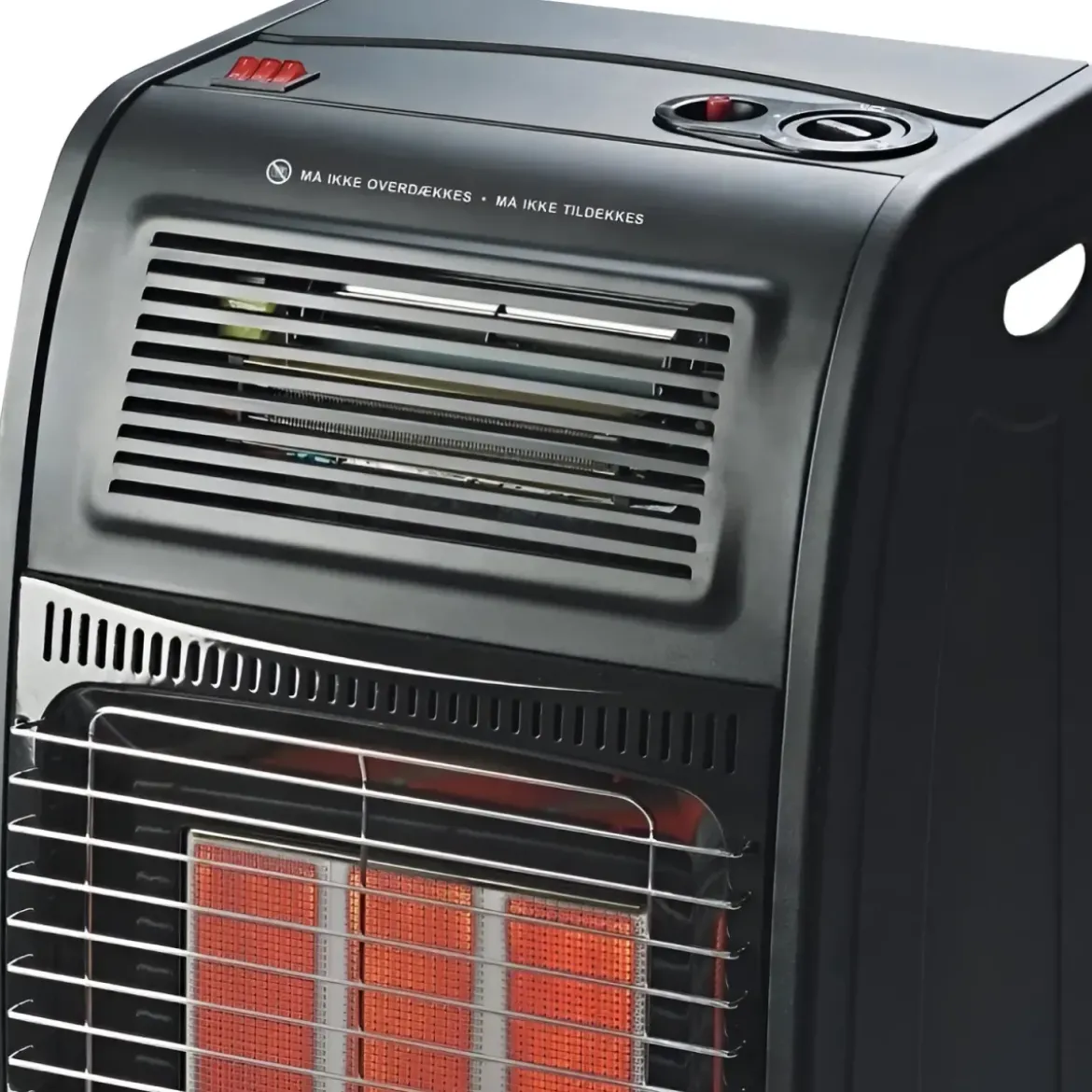 Stufa a Infrarossi Gas 4200W da Soggiorno Turboventilata Nero