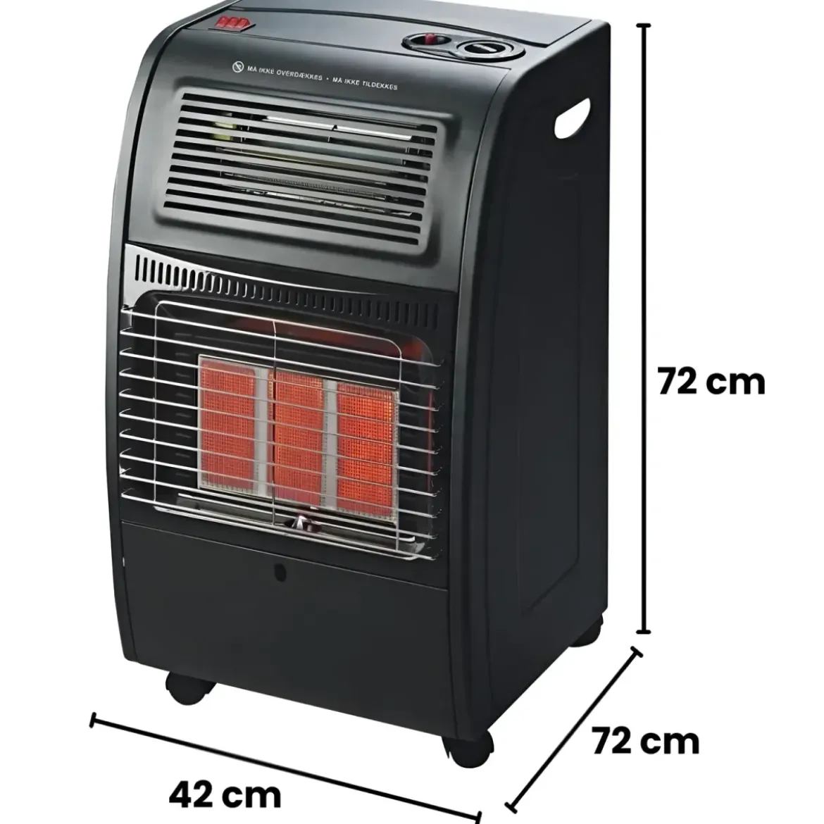 Stufa a Infrarossi Gas 4200W da Soggiorno Turboventilata Nero