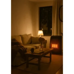 Stufa a Infrarossi Gas 4200W da Soggiorno Turboventilata Nero