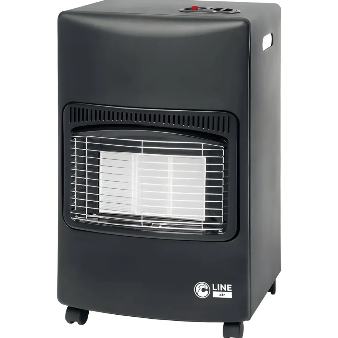 Stufa a Infrarossi Gas 4200W GPL Portatile con Ruote Nero per Interni