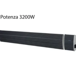 Stufa a Infrarossi per Esterno con Telecomando 3200W in Ceramica Nera