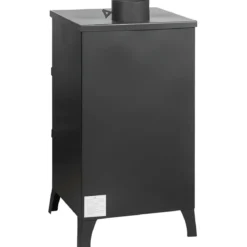 Stufa a Legna 7,7 kW in Acciaio Nero con Vetro Compatta per Interni