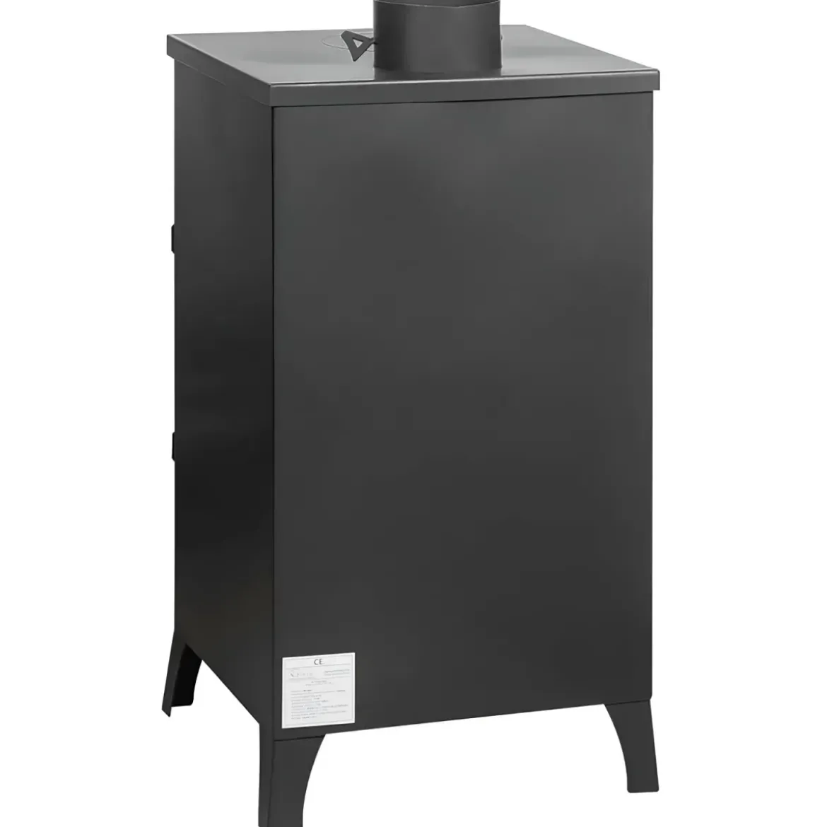 Stufa a Legna 7,7 kW in Acciaio Nero con Vetro Compatta per Interni