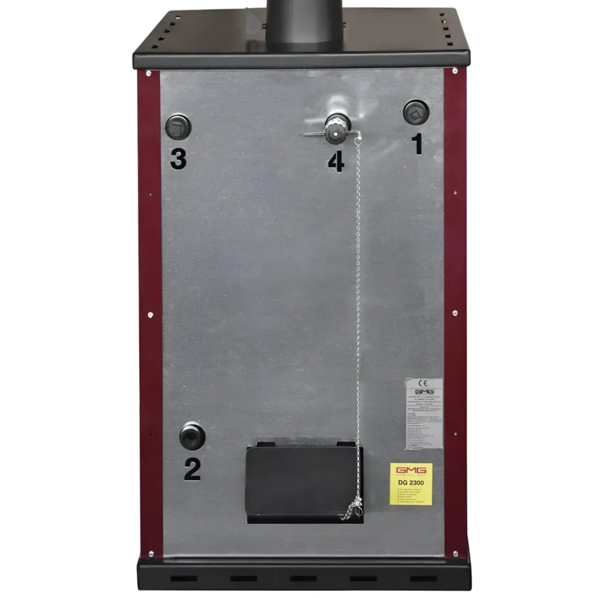 Stufa a Legna 27,6 kW in Acciaio Rosso con Forno Termostufa Boiler 38L