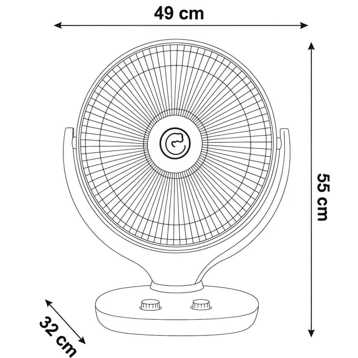 Stufa a Parabola da Tavolo 1000W Oscillante Fibra di Carbonio Bianco