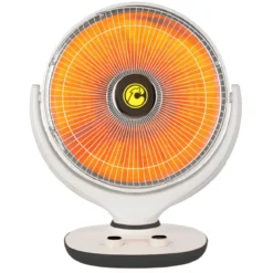 Stufa a Parabola da Tavolo 1000W Oscillante Fibra di Carbonio Bianco