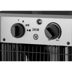 Stufa Elettrica Portatile 1000/2000W Termoventilatore Regolabile Nero
