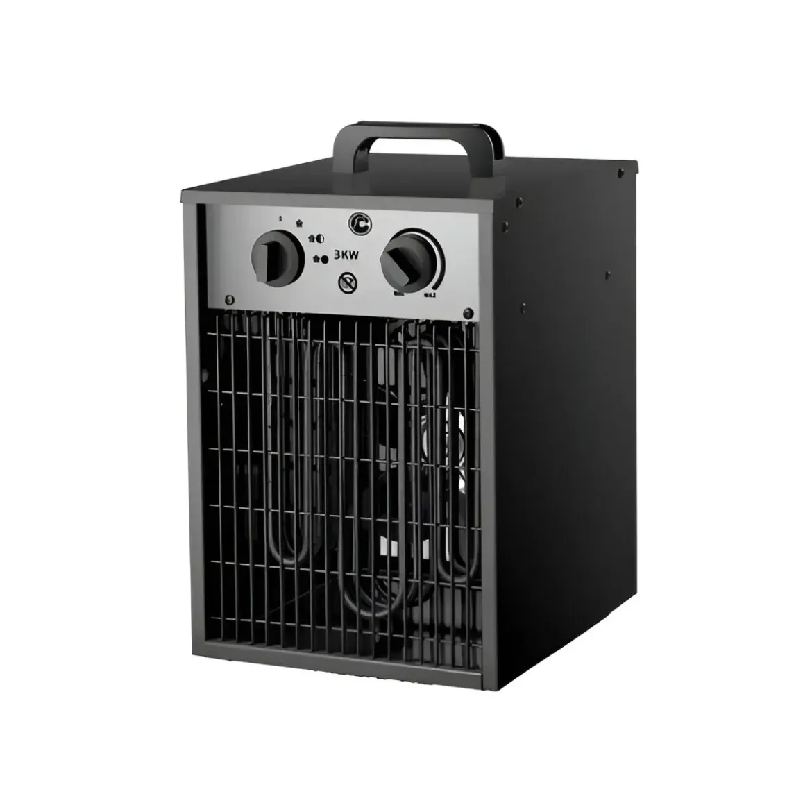Stufa Elettrica Portatile 1000/2000W Termoventilatore Regolabile Nero
