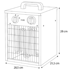Stufa Elettrica Portatile 1000/2000W Termoventilatore Regolabile Nero