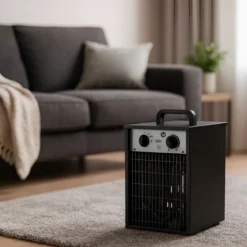 Stufa Elettrica Portatile 1000/2000W Termoventilatore Regolabile Nero