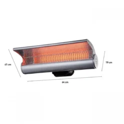 Stufa Infrarossi da Parete da 2000W Riscaldatore da Esterno Elettrico