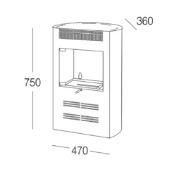 Stufa Ventilata a Bioetanolo 3 kw Camino Biostufa da Pavimento