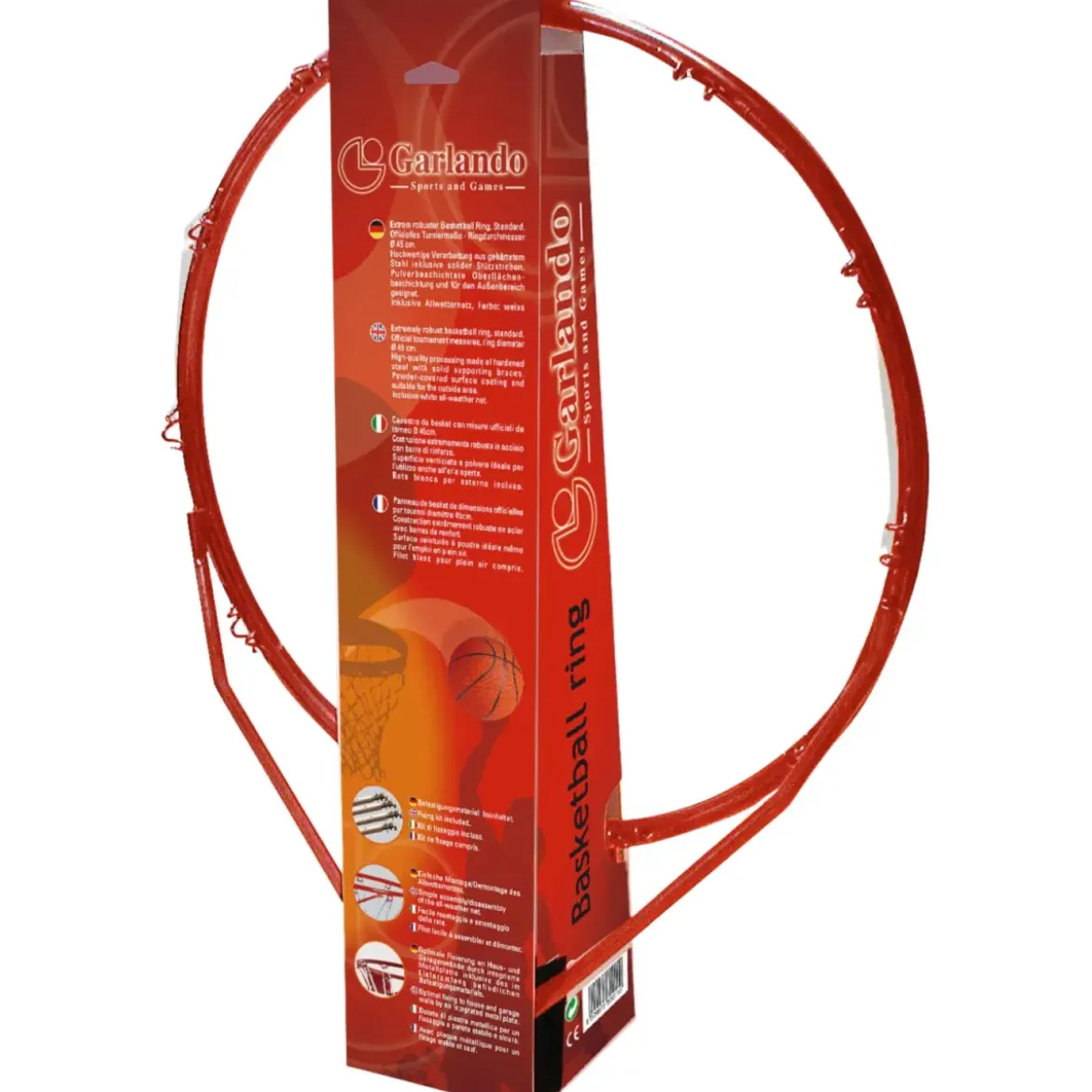Tabellone Basket da Parete Canestro 45x45 cm Rete Impermeabile Esterno