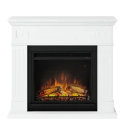 Tagu Larsen Camino Elettrico Fiamma Led Cornice in Legno Bianco