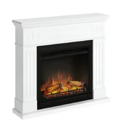 Tagu Larsen Camino Elettrico Fiamma Led Cornice in Legno Bianco