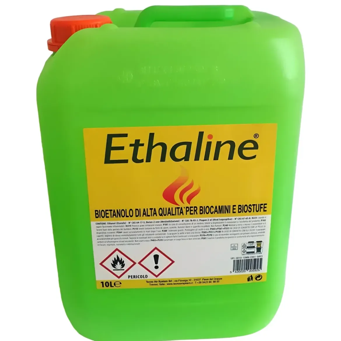 2 Taniche Bioetanolo Naturale 10L Combustibile Ecologico per Biocamini
