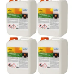 4 Taniche 5L Bioetanolo con Citronella per Biocamini da Esterno
