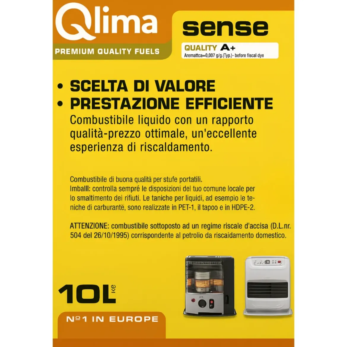 8 Taniche PET Riciclabile 10L Combustibile Liquido Paraffina per Stufe
