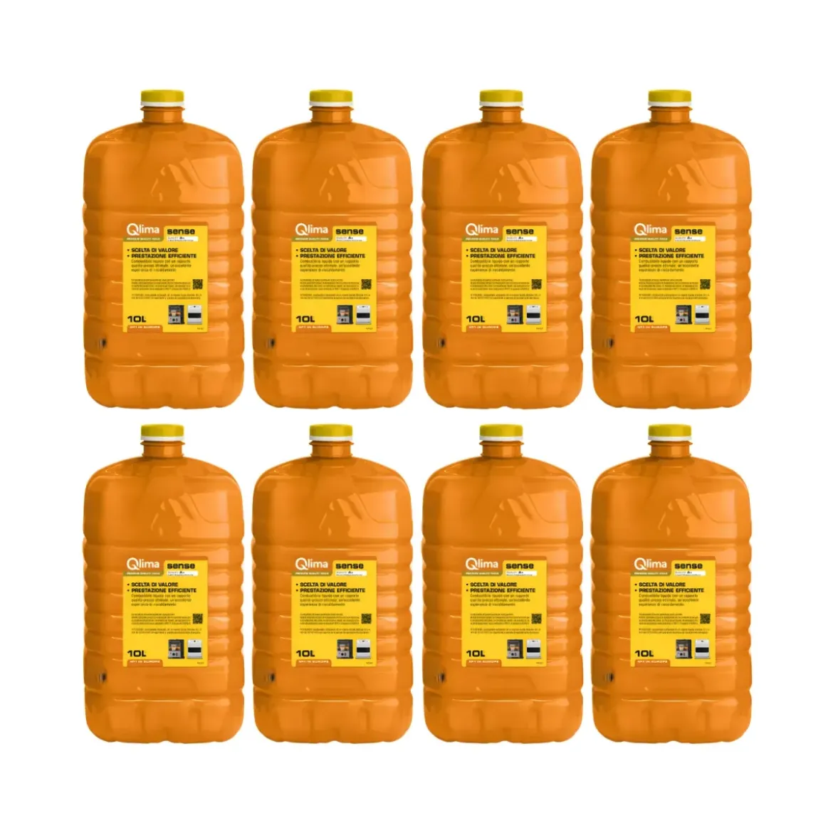 8 Taniche PET Riciclabile 10L Combustibile Liquido Paraffina per Stufe