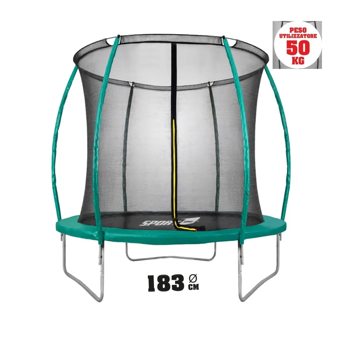 Tappeto Elastico Diametro 183 cm Bambini Rete Sicurezza Trampolino da Giardino