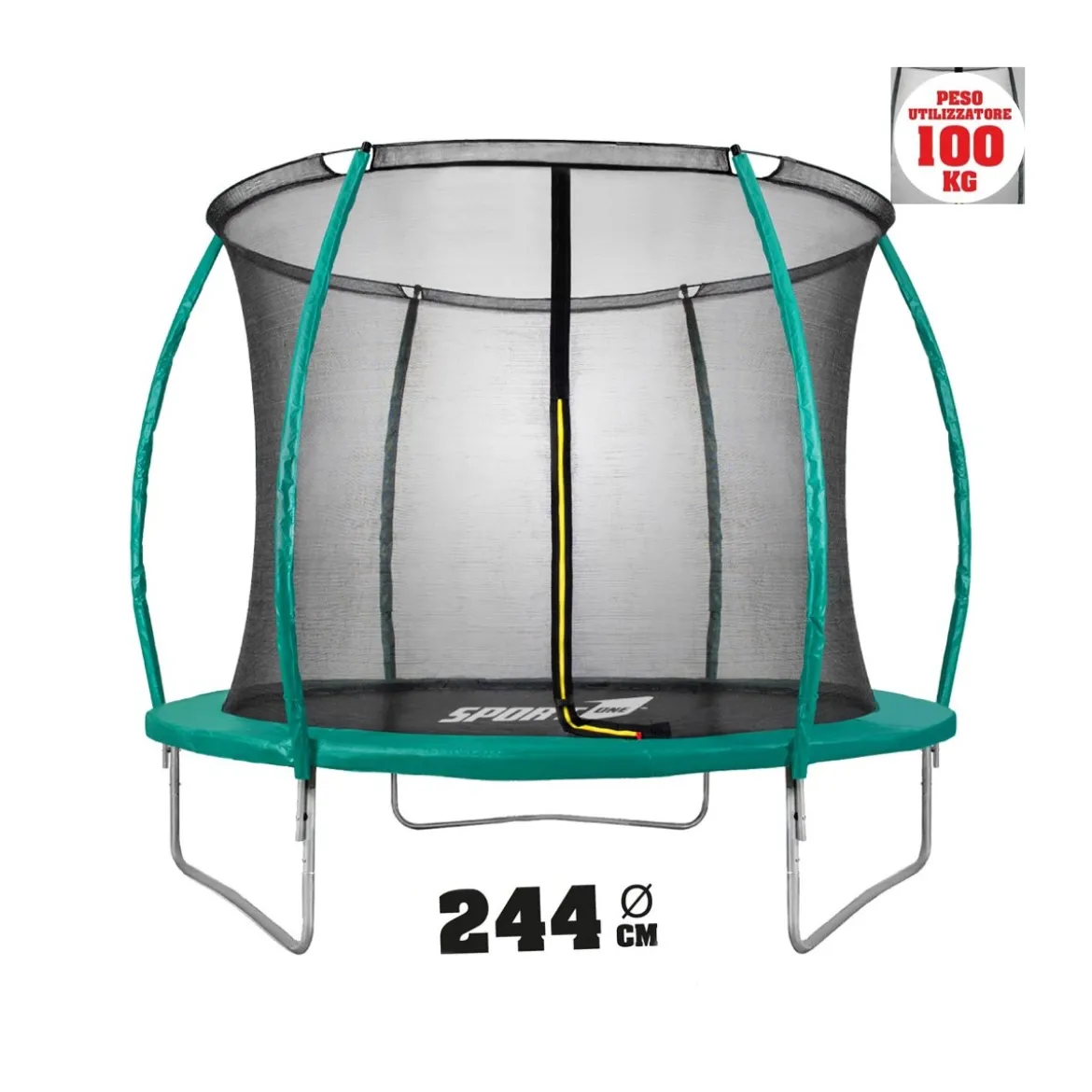 Tappeto Elastico Diametro 244 cm Bambini Rete Sicurezza Trampolino da Giardino