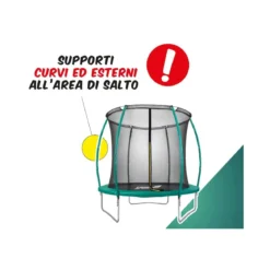 Tappeto Elastico Diametro 244 cm Bambini Rete Sicurezza Trampolino da Giardino