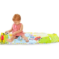 Tappeto Pieghevole Neonato Bambino Musicale con Cuscino 80x120x8 cm