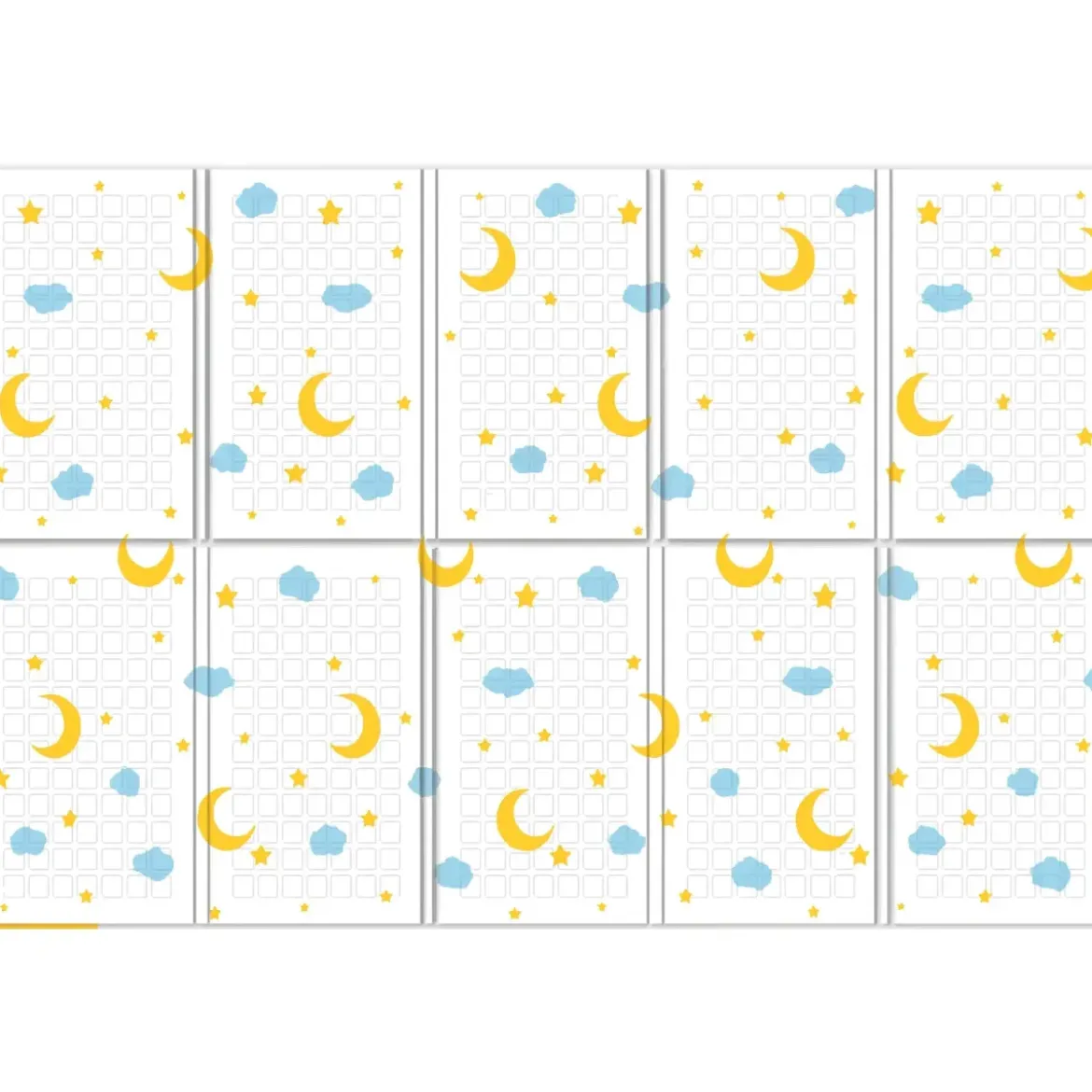 Tappeto Pieghevole per Bambini Doppia Grafica Animali Notte per Cameretta