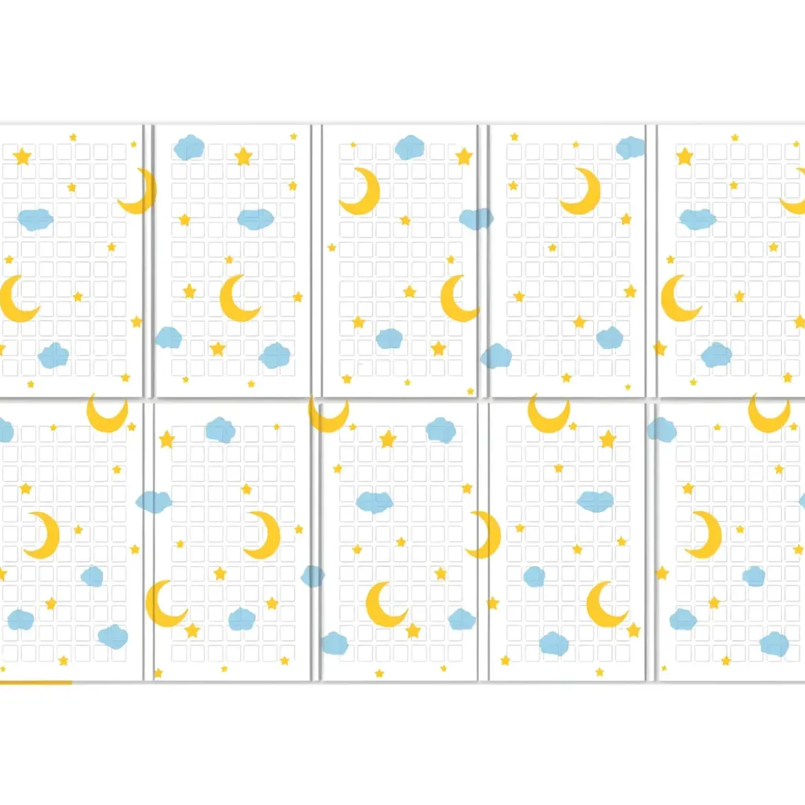 Tappeto Pieghevole per Bambini Doppia Grafica Luna Safari per Cameretta