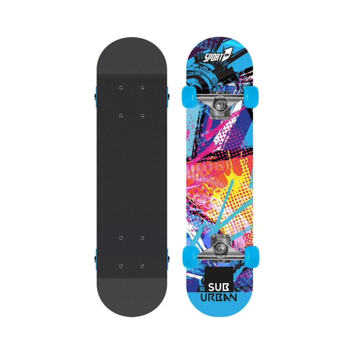 Tavola da Skateboard Nero 80 cm Max 100 kg Bambino in Legno Skate Completo Ruote