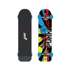 Tavola da Skateboard Nero 76 cm Max 100kg Bambino Adulto in Legno Skate Completo