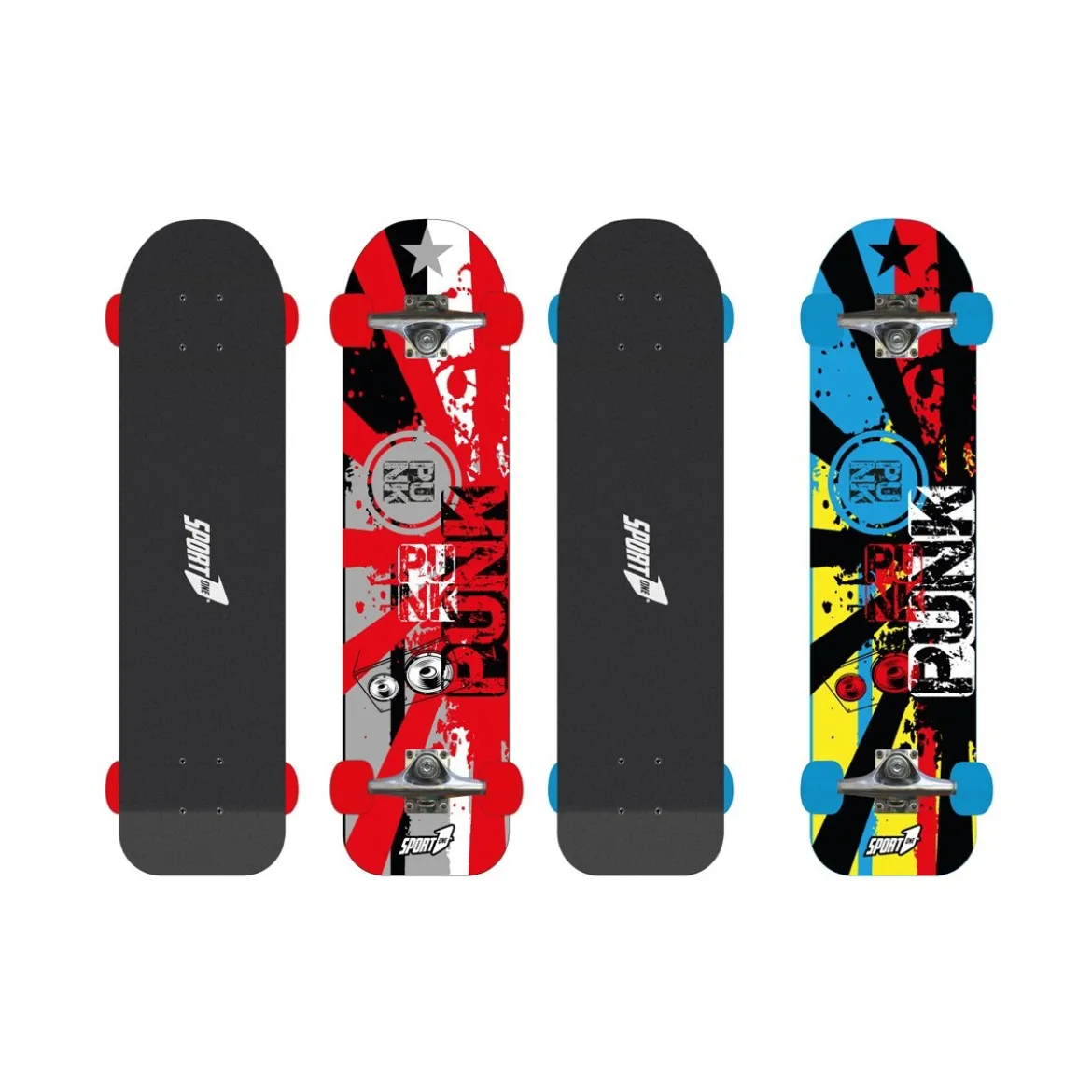 Tavola da Skateboard Nero 76 cm Max 100kg Bambino Adulto in Legno Skate Completo