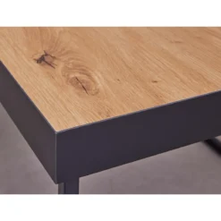 Tavolino Basso da Caffe Tavolo con in Legno MDF Struttura Metallo Nero