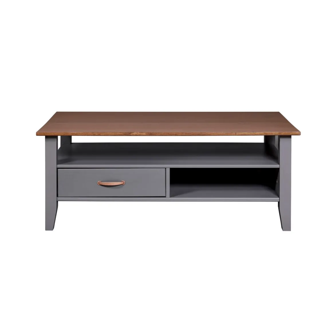 Tavolino Basso in Legno da Caffe 115x60 Grigio Tavolo Soggiorno