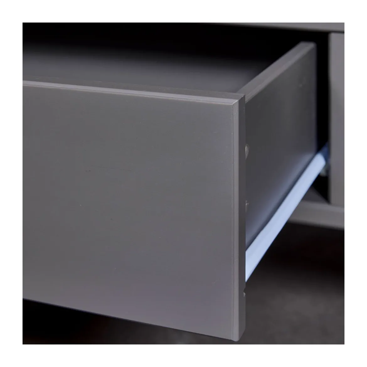 Tavolino Basso in Legno da Caffe 115x60 Grigio Tavolo Soggiorno