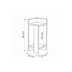 Tavolino Comodino Design Bianco da Interno