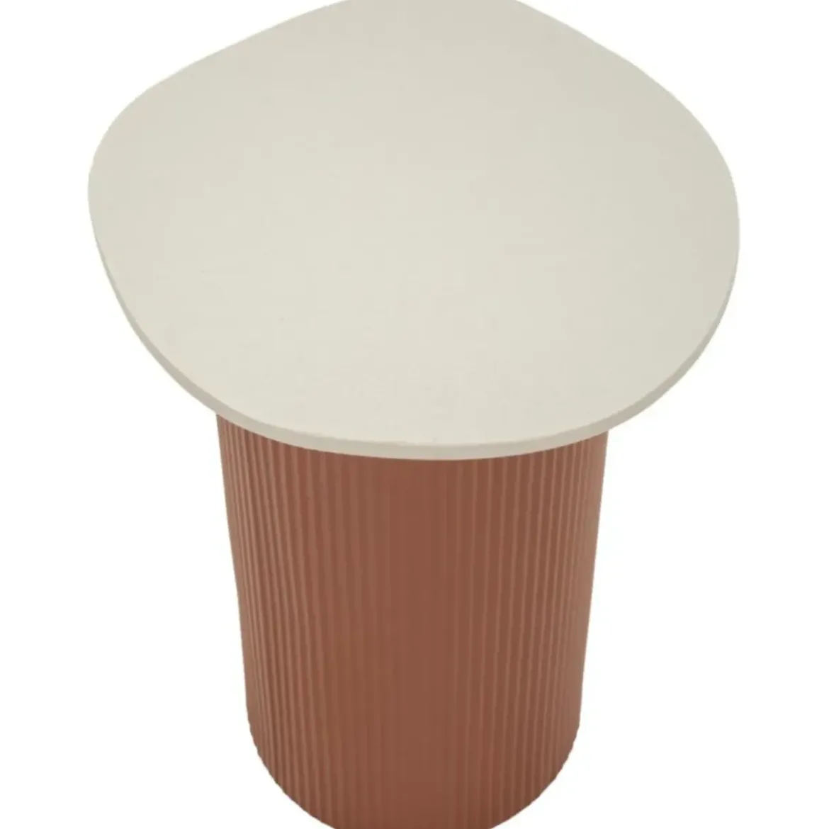 Tavolino da Caffè 53 cm Metallo Piano MDF Marmo Sintetico Rosso Bianco