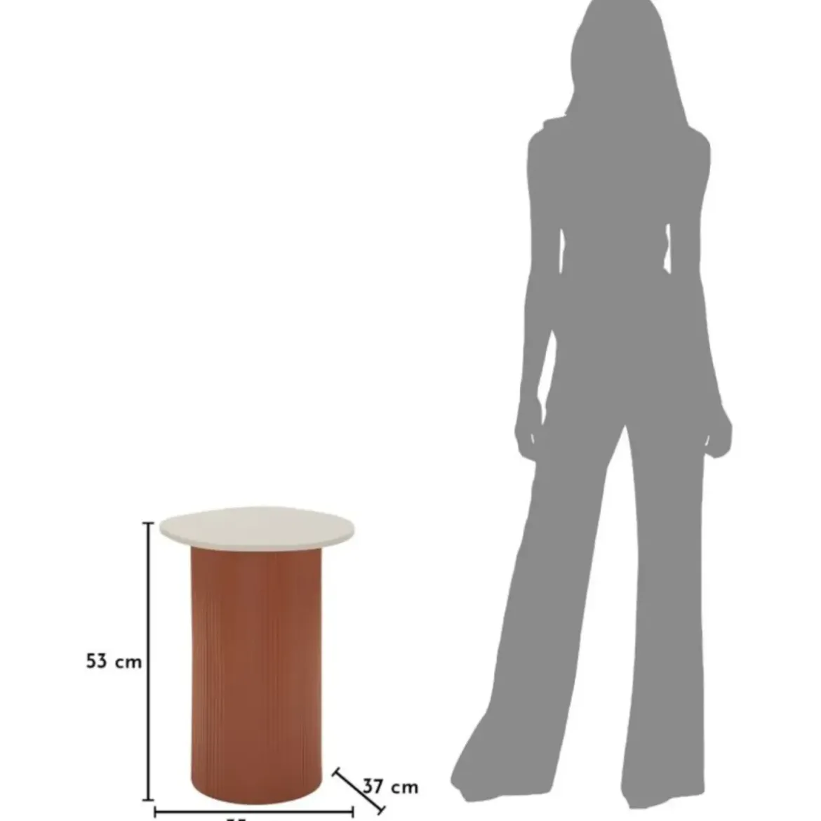 Tavolino da Caffè 53 cm Metallo Piano MDF Marmo Sintetico Rosso Bianco