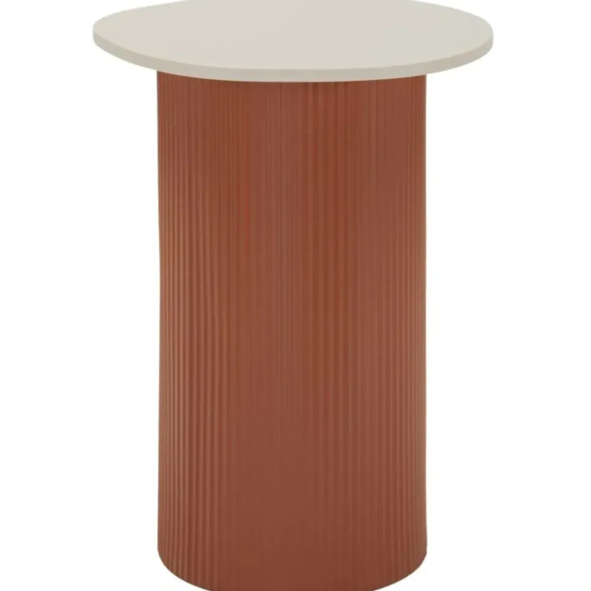 Tavolino da Caffè 53 cm Metallo Piano MDF Marmo Sintetico Rosso Bianco