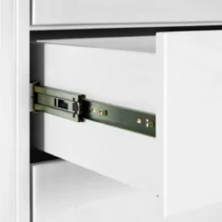 Tavolino da Caffè da Salotto in Legno Bianco Rovere 2 Cassetti Ripiano