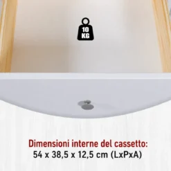 Tavolino da Caffè Quadrato 70x70 da Salotto in Legno Bianco con Cassetto