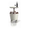 Tavolino da Cocktail in Resina Mini Bar Esterno 50x50 Bianco Portaghiaccio Party