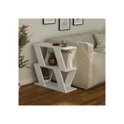 Tavolino da Divano Laterale Bianco 60x22x57 cm