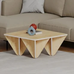 Tavolino da Salotto in Legno Rovere Tavolino da Caffè per Soggiorno