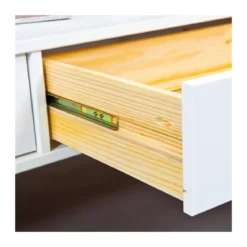Tavolino in Vetro da Caffe 115x60 Bianco Tavolo Legno Divano da Soggiorno Divano